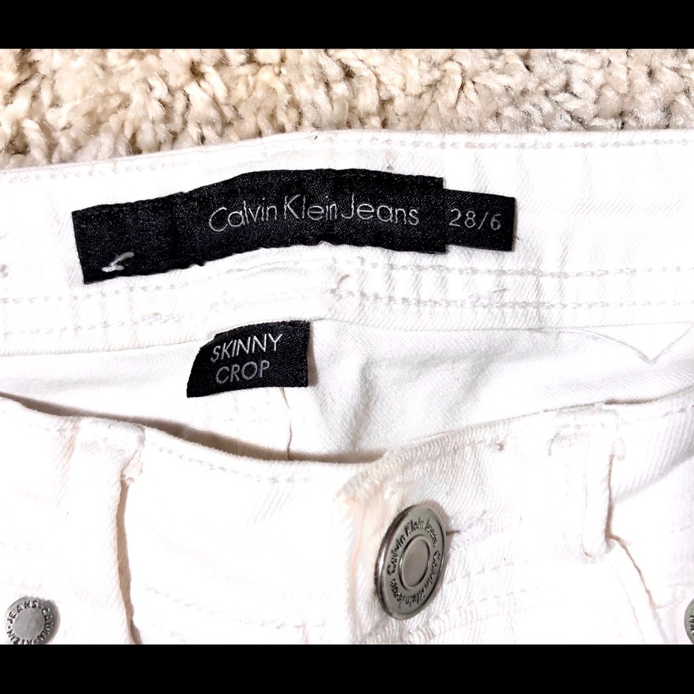 Calvin Klein White Skinny Crop Jeans
